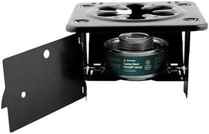 Coghlan's Portable Folding Camp Stove – Compact, Lightweight Steel Cooking Stove for Camping, Backpacking, Hiking, or Emergency Use – Uses Canned Heat or Fuel Tablets, Black