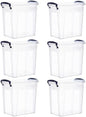 Superio 2.5 Quart Clear Plastic Storage Boxes with Lids, Stackable Organizer Containers, BPA-Free Storage Bins for Home, Office, School & Dorm, 6 Pack