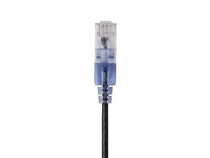 Monoprice Cat6A 1ft Black Patch Cable UTP 30AWG 10G Pure Bare Copper Snagless RJ45 SlimRun Series Ethernet Cable