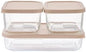 Glass Food Storage Containers with Lids — 6 Piece — 26.5 oz & 40.57 oz Glass with BPA-Free Leak Resistant Stackable Lids — Microwave, Oven & Dishwasher Safe — Ideal for Meal Prep & More Cashew Cream