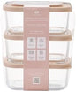 Glass Food Storage Containers with Lids — 6 Piece — 24.4 oz Glass with BPA-Free Leak Resistant Stackable Lids — Microwave, Oven & Dishwasher Safe — Ideal for Meal Prep & More - Cashew Cream