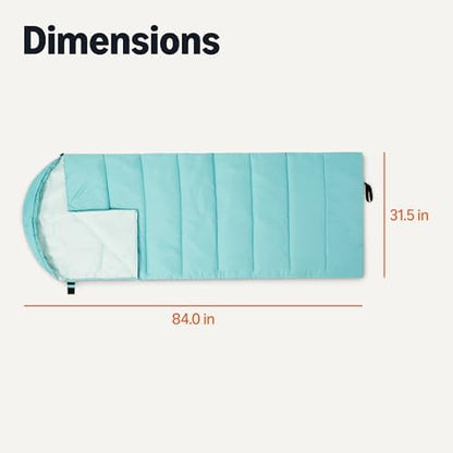 Amazon Basics Sleeping Bags for Adults, Camping Essentials, 3 Season Warm & Cool Weather