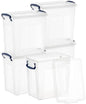Superio 8.7 Quart Clear Plastic Storage Boxes with Lids, Stackable Organizer Containers, BPA-Free Storage Bins for Home, Office, School & Dorm, 5 Pack