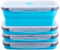 Collapsible Food Storage Containers with Airtight Lid & Air Vent, 40.5 oz, Kitchen Stacking Silicone Collapsible Meal Prep Container Set for Leftover, Microwave Freezer Dishwasher Safe, Blue, Set of 4