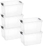 Superio 14.7 Quart Clear Plastic Storage Boxes with Lids, Stackable Organizer Containers, BPA-Free Storage Bins for Home, Office, School & Dorm, 5 Pack