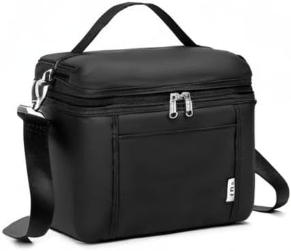 NOL Natural Organic Lifestyle Reusable Lunch Bags for Adults Lightweight Waterproof Lunch Box with Removable Adjustable Strap Insulated Leakproof Cooler Lunch Bag for Work Black Medium Size