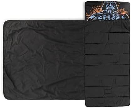 Jay Franco Kids Nap Mat with Embedded Pillow & Blanket – Soft 46"x20" Microfiber Sleeping Bag with Name Tag & Handle