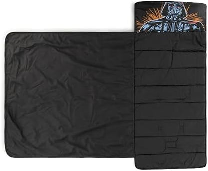 Jay Franco Kids Nap Mat with Embedded Pillow & Blanket – Soft 46"x20" Microfiber Sleeping Bag with Name Tag & Handle