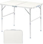 VINGLI 3FT Small Camping Folding Table Adjustable Height Aluminum Folding Table for Picnic Party BBQ, Plastic RV Suitcase Table Portable Lightweight Fold Up Utility Outdoor Tables