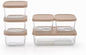 Glass Food Storage Containers with Lids - 12 Piece - 3 x 10.5 oz, 1 x 26.5 oz & 2 x 40.57 oz Glass with BPA-Free Leak Resistant Stackable Lids - Microwave, Oven & Dishwasher Safe - Cashew Cream