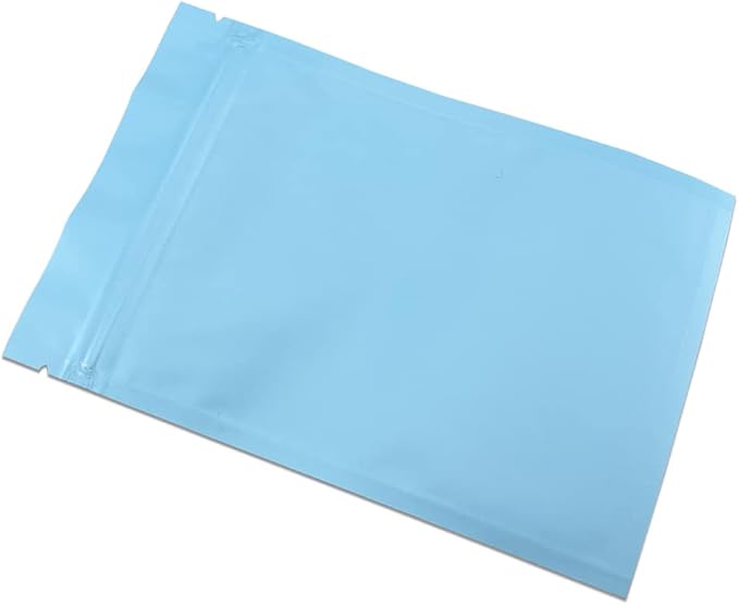 FERENLI 100Pcs Zipper Lock Self Seal Flat Pouch for Zip Aluminum Foil Lock Package Bag Coffee Food Storage Resealable Mylar Bags Heat Sealable Candy Reclosable Bags (7x10cm (2.8x3.9 inch), Blue)