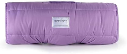 Jay Franco Kids Nap Mat with Embedded Pillow & Blanket – Soft 46"x20" Microfiber Sleeping Bag with Name Tag & Handle