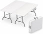 2 Pack of 6 Feet Foldable Table with Built in Handle & Steel Legs | 6FT Heavy Duty Folding Portable | Perfect for Party, Dining, Wedding, Events, Picnic Indoor, Outdoor Camping Folding - 6 Foot