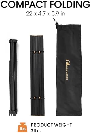 MOON LENCE Ultralight Folding Camping Table, Compact,Portable with Carry Bag, for Outdoor Cooking, Picnic, Camp, Boat, Travel (Black, Gold Side-S)