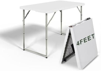 HULKFIT 4 Foot Folding Table, White