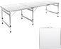 Moosinily Camping Table 6FT Folding Table Large 3 Adjustable Height Portable Picnic Table Camp Aluminum Outdoor Picnic BBQ White