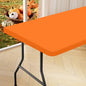 homing Rectangle Table Cloth Cover 8 Foot Orange Elastic Fitted Tablecloth