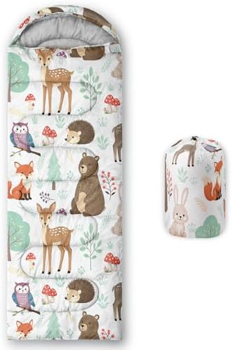 Axolotl Unicorn Sleeping Bag for Kids Boys Girls–Lightweight Warm Cold Weather Sleeping Bags,Waterproof Portable Sleeping Bag with Compression Sack for Camping Backpacking Outdoor Indoor
