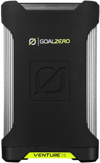 Goal Zero Venture 75 Portable Charger Power Bank 19200mAH 60W USB-C Power Delivery Port, 2 USB Outputs IP67 Rating 50 Lumens Flashlight