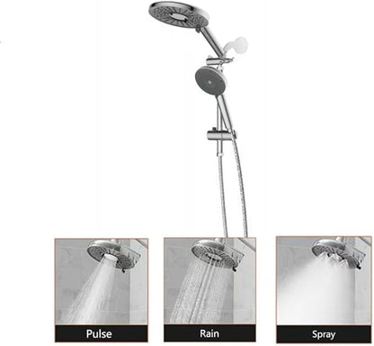 Shower Head with Filters - High Pressure Shower Filter Heads for Hard Water with Handheld - Dual Filtration Removes Chlorine, Fluoride, Heavy Metals (Chrome)