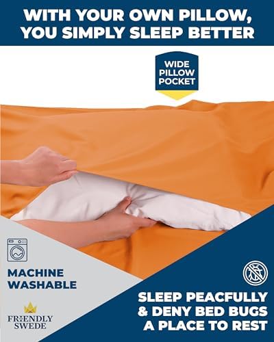 The Friendly Swede Sleeping Bag Liner, Adult Sleep Sack for Hotels, 3 Sizes