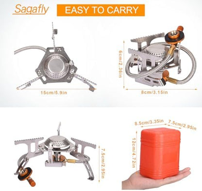 Portable Camping Gas Stove with 1LB Propane Tank Adapter