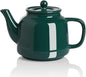 Sweejar 35 oz Porcelain Tea Pot, Teapot with Removable 18/8 Stainless Steel Infuser, Microwave & Dishwasher Safe Tea Maker, Tea Infuser Pots for Blooming loose Leaf Tea,Chrismas Women Gift (Jade)