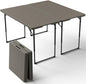 2 Pack Folding Table, 4FT Foldable Picnic Table with Adjustable Height, Heavy Duty Fold-in-Half Portable Table for Weddings, Camping, RV Travel, Parties, BBQs, Easy to Fold and Store, Khaki