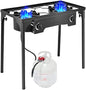 Goplus Outdoor Camping Stove, Dual Burner Propane Gas Cooker