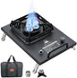 Portable Camping Stove, 25591 BTU, Folding Gas Stove, 304 Stainless Steel, Windproof, Electronic Ignition, Rotary Flame Control, Carry Bag Included, Matte Black, for IGT Table, Outdoor & RV Cooking.