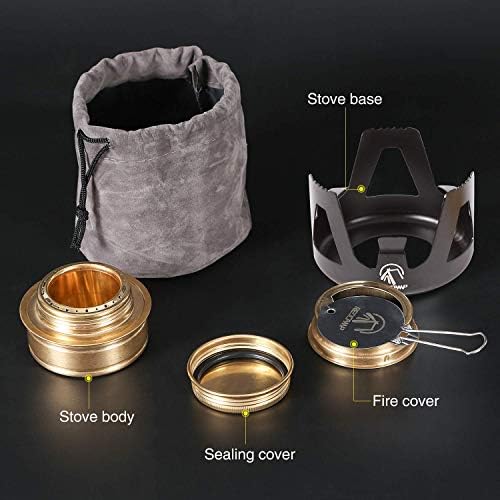 REDCAMP Mini Alcohol Stove Camping for Backpacking, Black