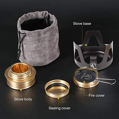 REDCAMP Mini Alcohol Stove Camping for Backpacking, Black