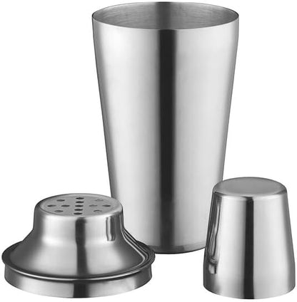 16 oz Stainless Steel Cobbler Cocktail Shaker, 3-Piece Set, Silver, 8.5 Inches, Dishwasher Safe, for Bar and Home