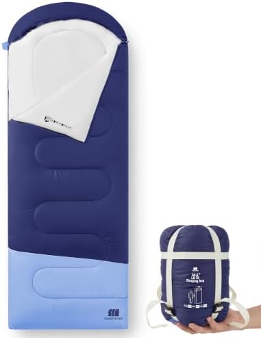 Ultralight Warm Weather Sleeping Bag - Portable, Waterproof, Compact Lightweight, Comfort with Compression Sack - Great for Outdoor Camping, Backpacking & Hiking