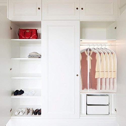 Garment Bags for Hanging Clothes 24'' x 40'' Suit Hanging Garment Bags White Breathable Suit Covers for Closet Full Zipper Dust Cover for Suits Dance Clothes Closet Pack of 6