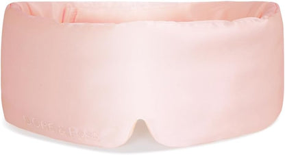 Dore & Rose Deep Sleep Mask Light Blocking, 23 Momme Mulberry Silk Eye Mask, Ultra Soft, Adjustable - Travel Sleeping Mask for Men & Women - Pink
