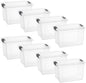 Superio 8.7 Quart Clear Plastic Storage Boxes with Lids, Stackable Organizer Containers, BPA-Free Storage Bins for Home, Office, School & Dorm, 8 Pack