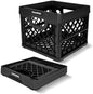 CleverMade Collapsible Milk Crates For Storage, 25L 1 Pack, 50 lb, Obsidian