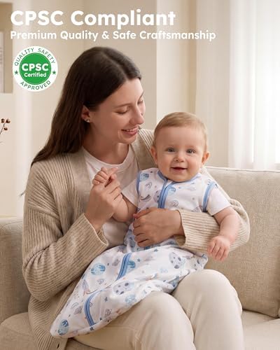 Baby Sleep Sack 6-12 Month 100% Cotton 0.5TOG Wearable Blanket 2pk
