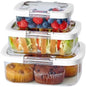 Felli Duo Loc Tritan Meal Prep Containers Microwave Safe BPA FREE, Leak Proof Lunchable Container for Leftovers Kitchen Fridge Freezer, Reusable Plastic On the Go Lunch Travel Box (Beginner 3pk)