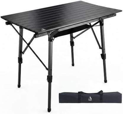 Folding Camping Table, Portable Aluminum Adjustable Height