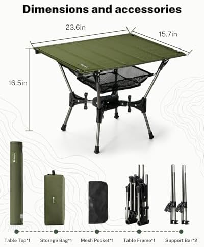 Gonex Portable Camping Table, Lightweight Foldable Camp Side Table