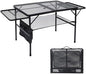 JOUYEK Folding Grill Table,3x2 FT Portable Camping Table with 2 Wing Panels