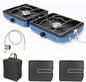 Uniflasy Foldable 2 Burner Camping Stove with Griddles
