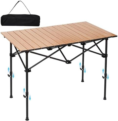 SHANQUAN Camping Table Roll up Table, Fold up Lightweight Compact, 2-4 Person Portable Roll up Aluminum Table with Carry Bag for Outdoor, Camping, Picnic, Backyards, BBQ