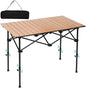SHANQUAN Camping Table Roll up Table, Fold up Lightweight Compact, 2-4 Person Portable Roll up Aluminum Table with Carry Bag for Outdoor, Camping, Picnic, Backyards, BBQ
