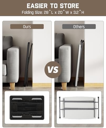 FanttikOutdoor Small Folding Table Quick Adjust 3 Heights, TV Tray, Dining