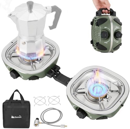 Gonex Propane Camping Stove, 2-Burner Portable Camp Stove, 20,000 BTU