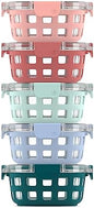 Ello Duraglass 3.4 Cup Round Glass Meal Prep Containers, 10 Pc, Melon