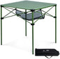 iClimb Lightweight Stable Alu. Folding Square Table Roll Up Top (Green, L)